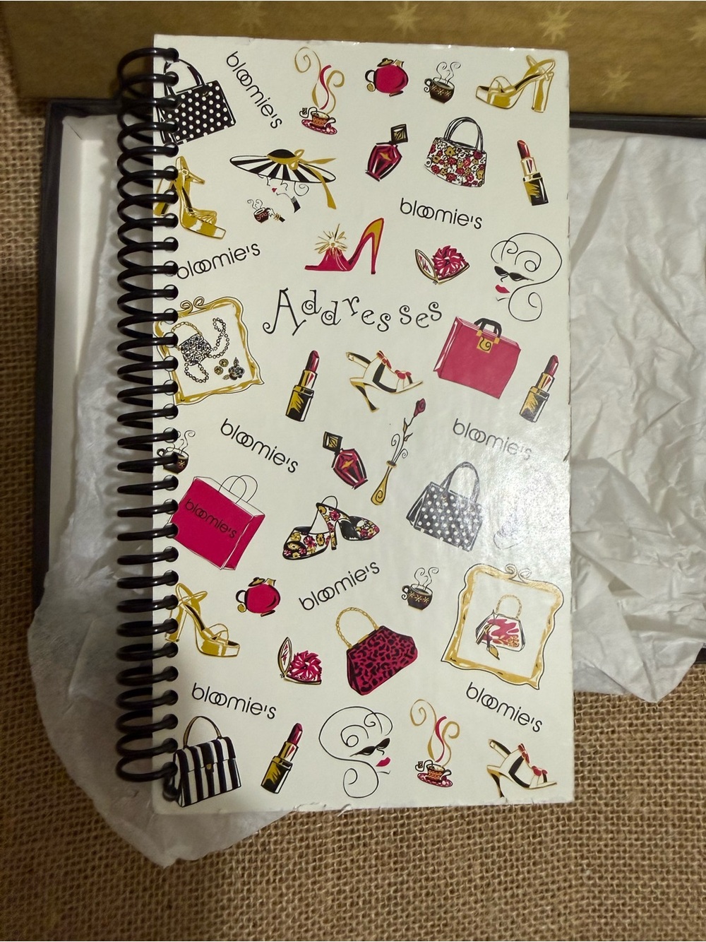Bloomingdale's White, Pink & Gold Illustrated Address Book